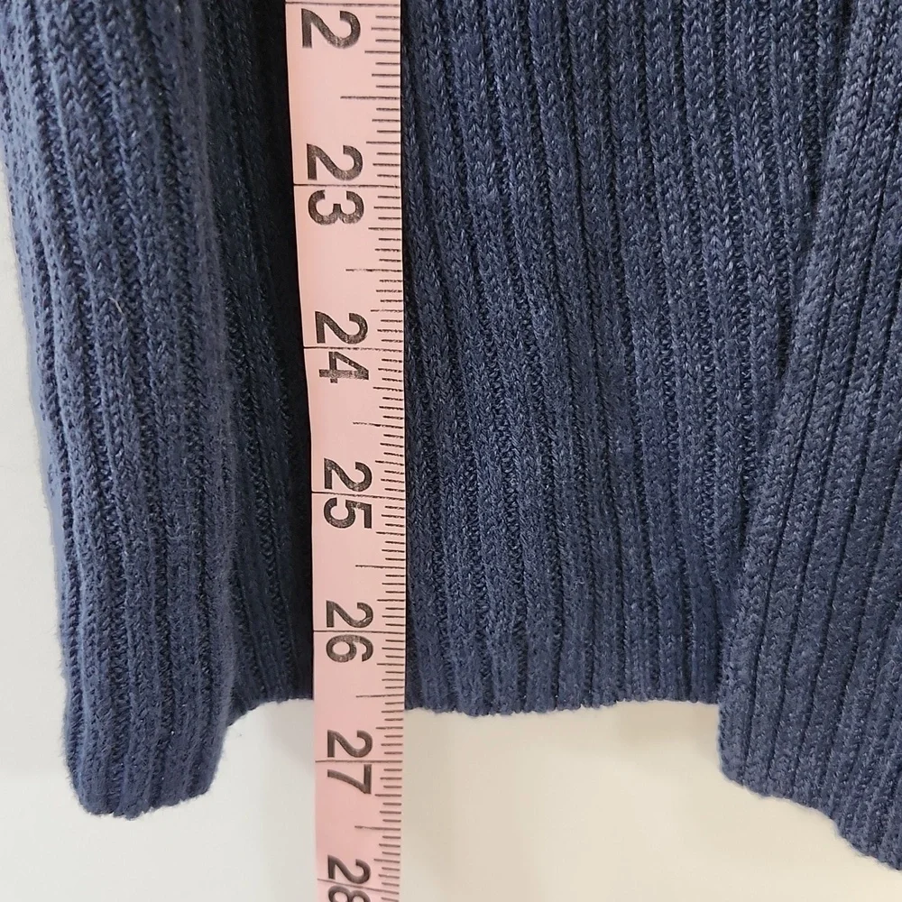 Eileen Fisher Women's Blue 100% Organic Linen Ribbed Long Sleeve Cardigan XS/TP